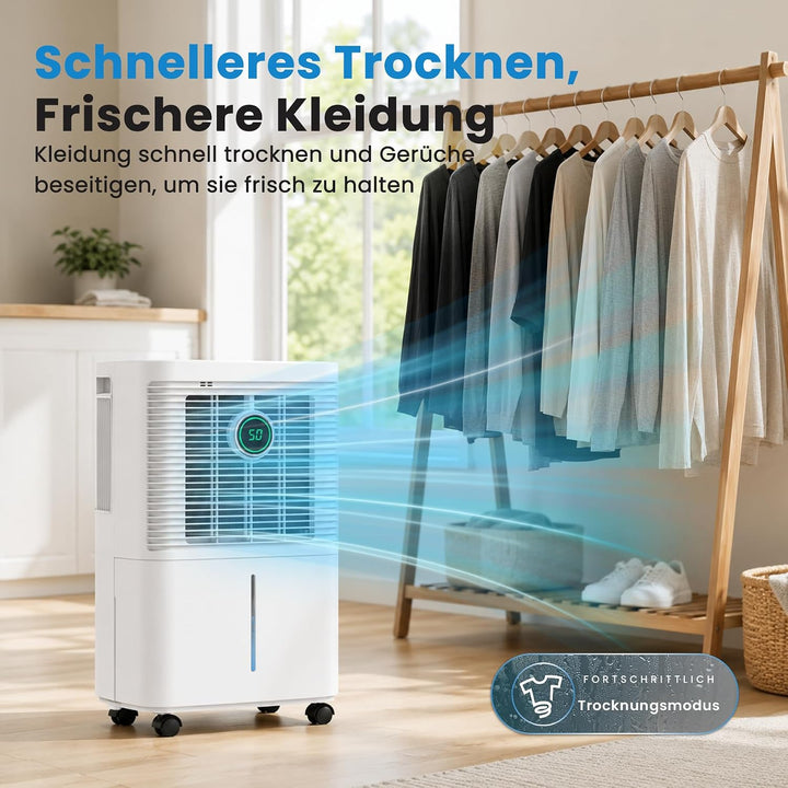 Ateroll Luftentfeuchter 16L/Tag, 3 Modi, Wäschetrocknung, Leise &amp; Timer, 16L
