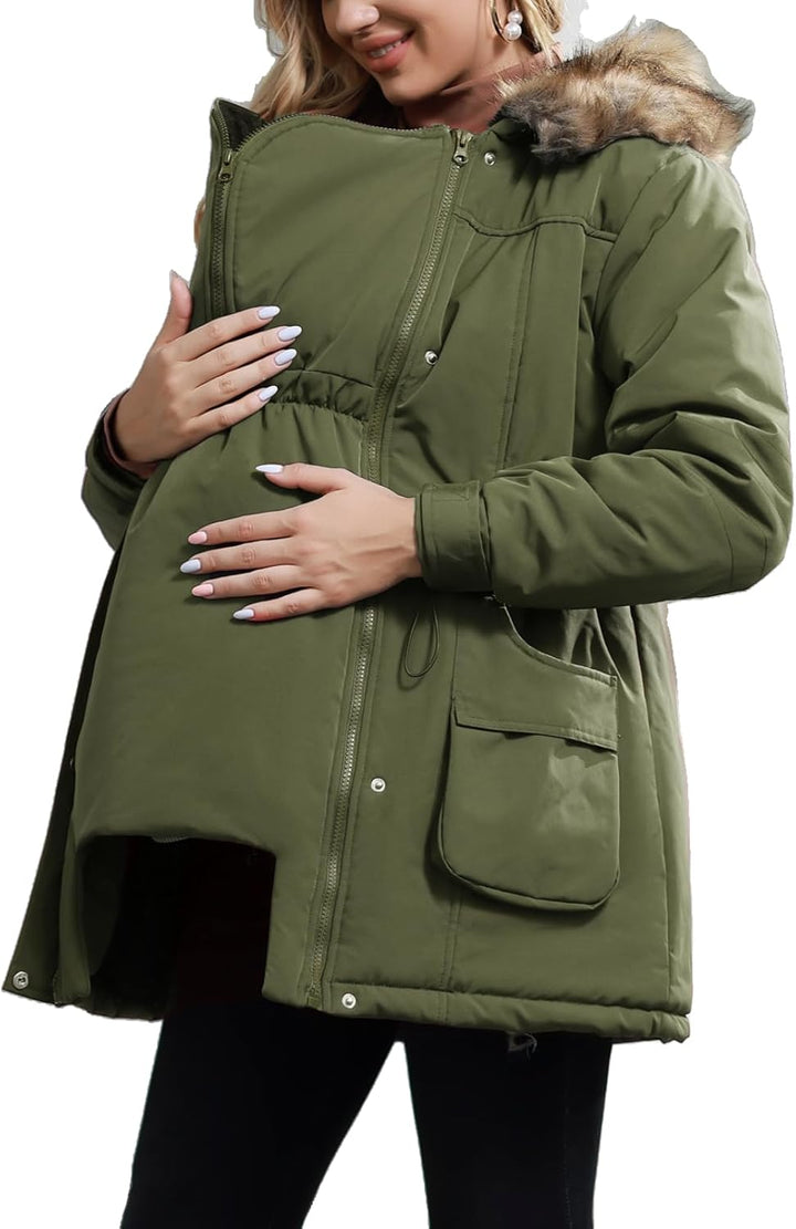 Maacie Tragejacke Umstandsjacke Umstandsmode Winter 3 In 1 Schwangerschaftsjacke Mit Babyeinsatz Ums