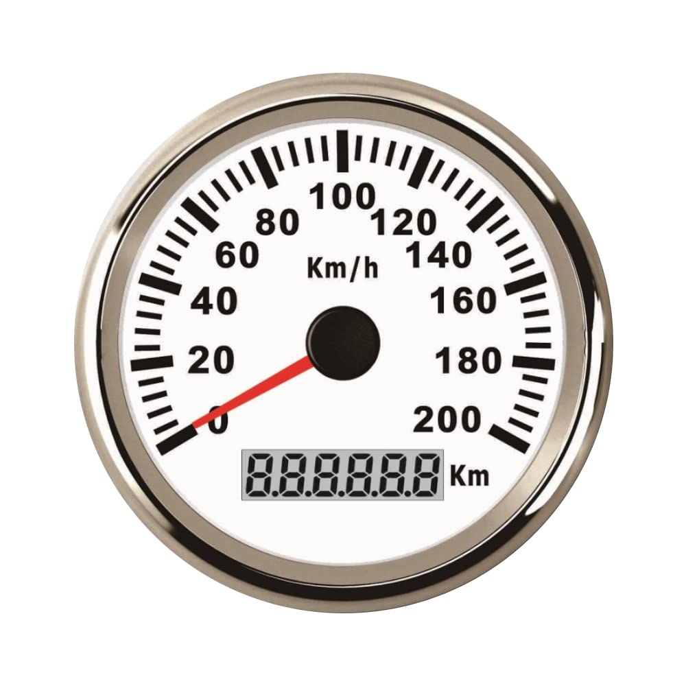 ELING Universal GPS Tacho Kilometerzähler 200km/h Tachometer für Auto Boot Yacht Schiff mit Hintergr