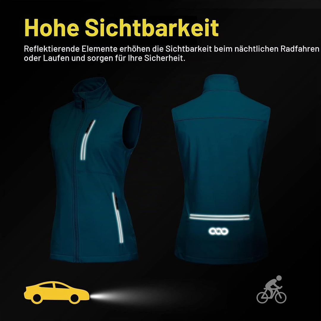 33,000ft Damen Leichte Laufweste Outdoor Softshell Weste Frau Ärmellose Jacke Winddichte Wasserdicht