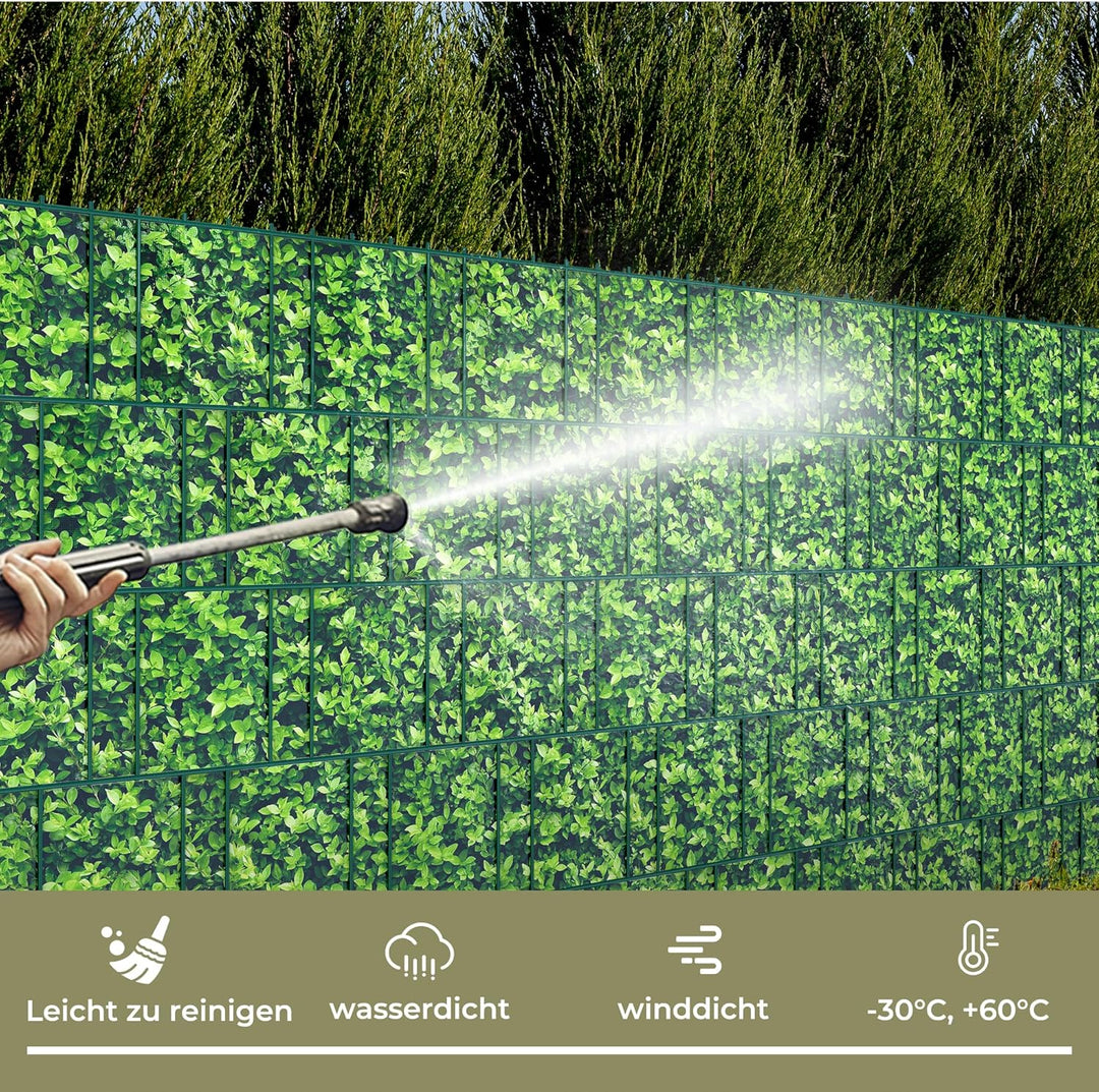 Sichtschutzstreifen Zaun 35 m x 19 cm inkl.20 Clips, PVC Sichtschutz Zaunfolie Sichtschutzstreifen D