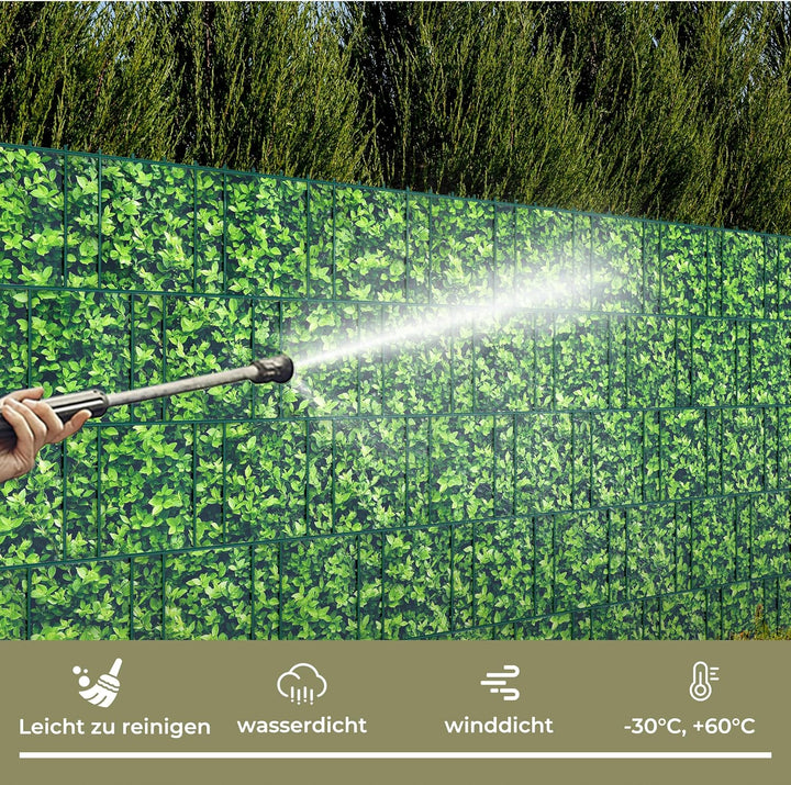 Sichtschutzstreifen Zaun 35 m x 19 cm inkl.20 Clips, PVC Sichtschutz Zaunfolie Sichtschutzstreifen D
