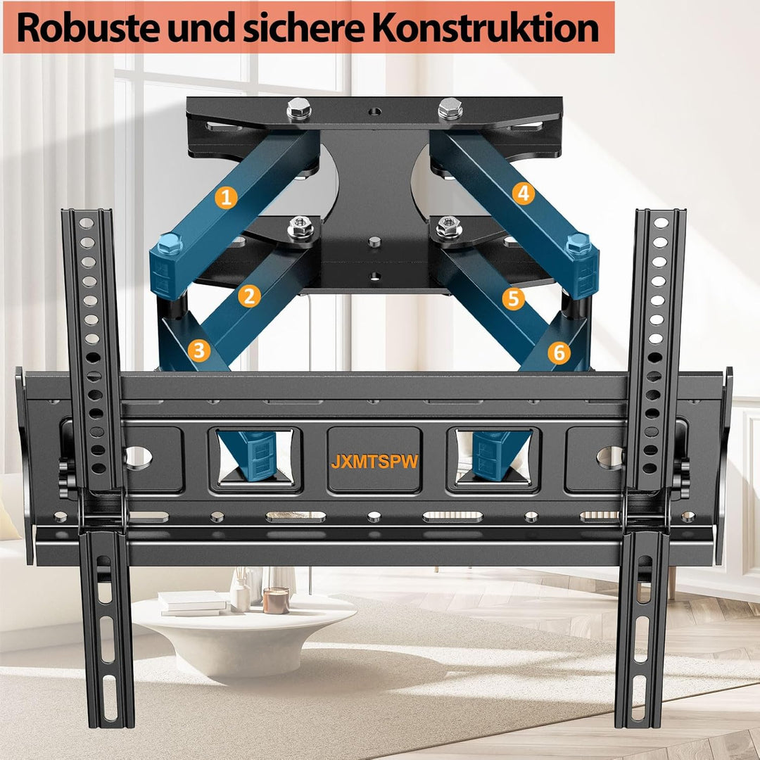 JXMTSPW Wandabstand Fernseher, 26-55 Zoll TV Wandhalterung, Langer Schwenkarm, Neigen, Schwenken, Ro