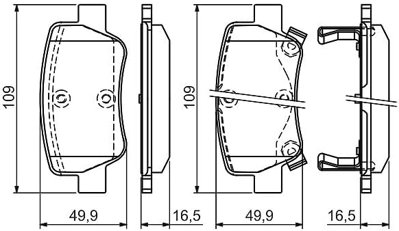 Bosch BP1327 Bremsbeläge - Hinterachse - ECE-R90 Zertifizierung - vier Bremsbeläge pro Set