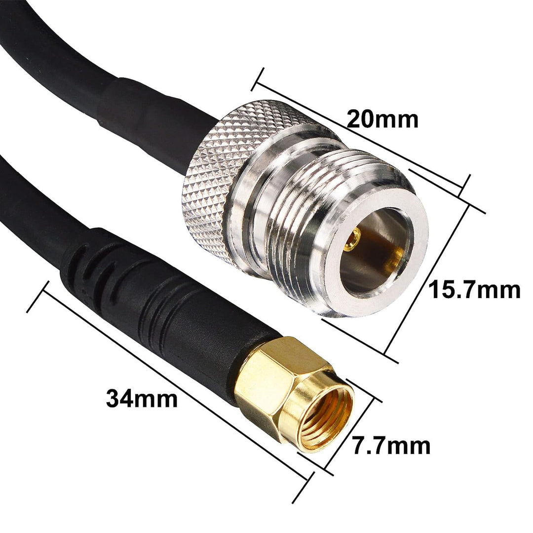 Boobrie RP-SMA Kabel Stecker auf N Buchse 15M Koaxialkabel RG58/U Antennenkabel Helium Stecker N Buc