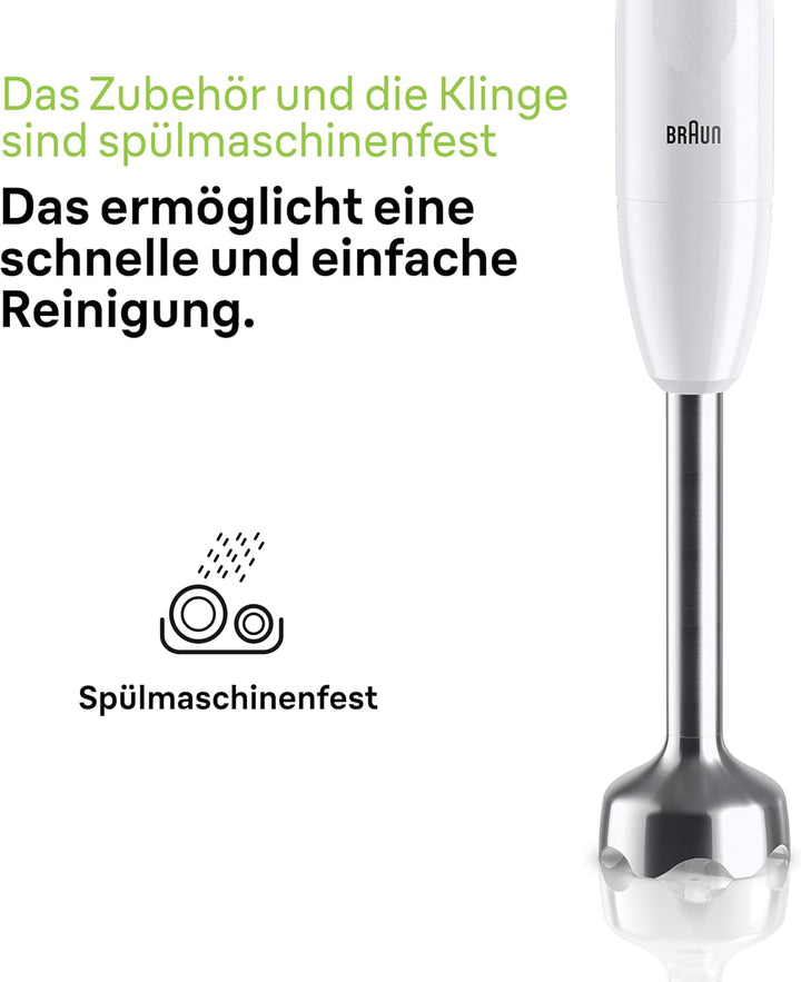 Braun Stabmixer MQ10.202M MultiQuick 1 - Extra Leichter Pürierstab mit Edelstahl-Mixfuss und EasyTwi