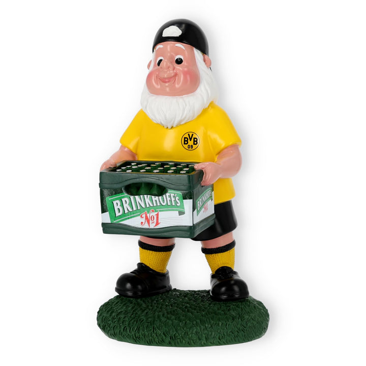 Borussia Dortmund Unisex – Erwachsene BVB Gartenzwerg Bierkasten Edition Kulturbeutel, Schwarz Mit N