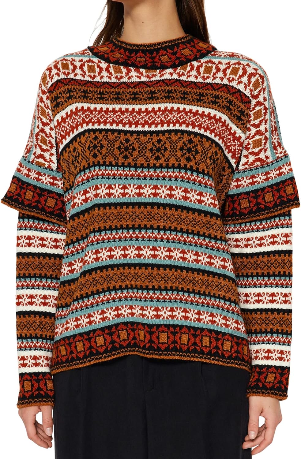 TRENDYOL Damen Oversize Basic Standing Collar Knitwear Sweater Pullover M Camel, M Camel