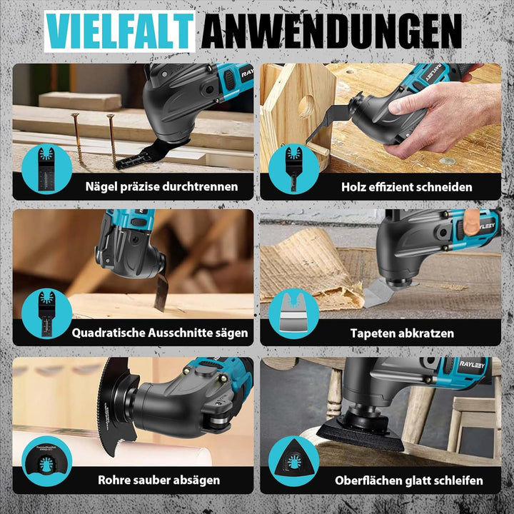 Akku Multifunktionswerkzeug Satz für Makita Akku 18V, 23 Zubehör Multitool Oszillationswerkzeug mit