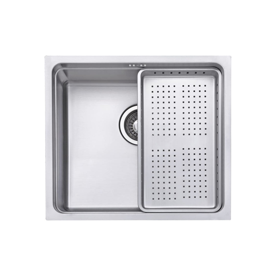 JASSFERRY Küchenspüle 1 Becken Unterbau-Küchenspüle, Unterbauspüle mit Geschirrkorb 490 x 440 Edelst