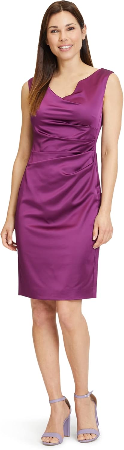Vera Mont Damen Etuikleid mit Raffung 44 Real Purple, 44 Real Purple