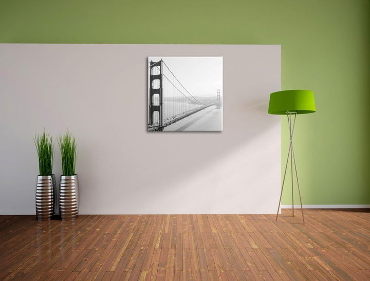 Pixxprint Golden Gate Bridge San Francisco als Leinwandbild/Grösse: 70x70 cm/Wandbild/Kunstdruck/fer