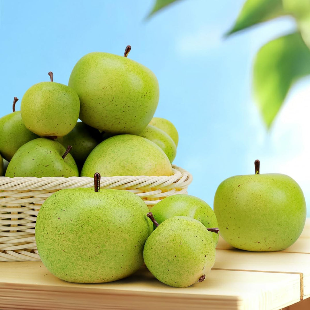 13 PCS Mini Grün Apfel Künstliche Realistisch Kunststoff Früchte Gefälscht Lebensecht Modell Requisi