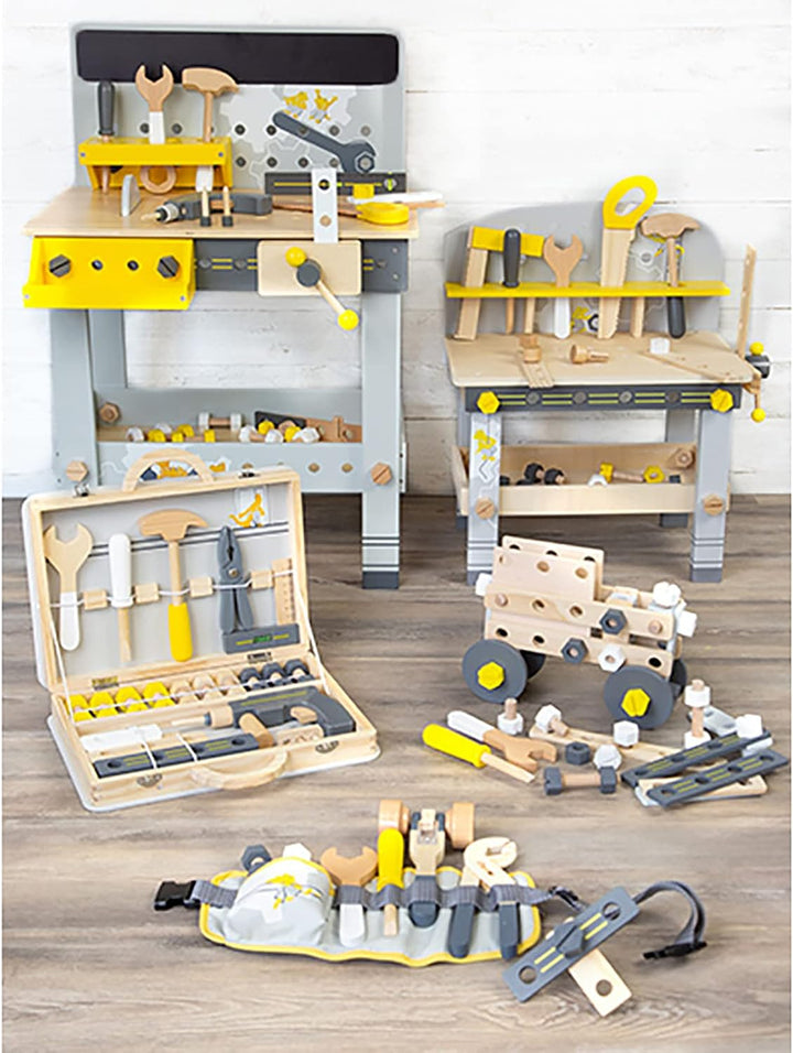 Small Foot Werkzeuggürtel Miniwob, verstellbar und mit Werkzeugen aus Holz, für Kinder ab 3 Jahren,