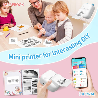 HNCY Mini Fotodrucker Kinder, Sticker Drucker Kinder, Mini Taschendrucker Kinder, Portabler Thermodr