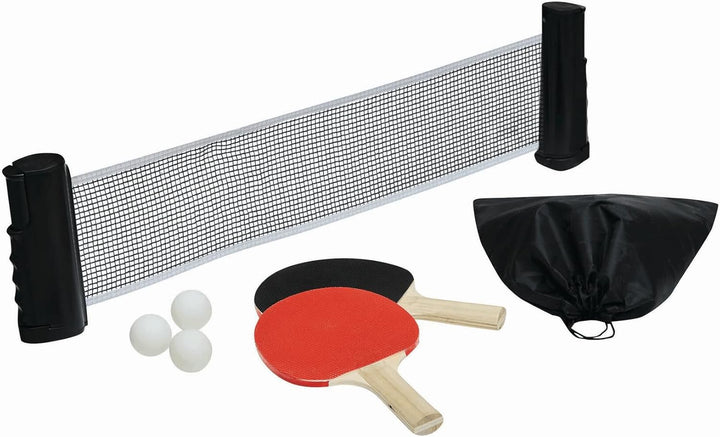 Preiswert&Gut Tischtennis-Set mit ausziehbarem Netz und Bällen, Ping Pong Set für Familie und Freize