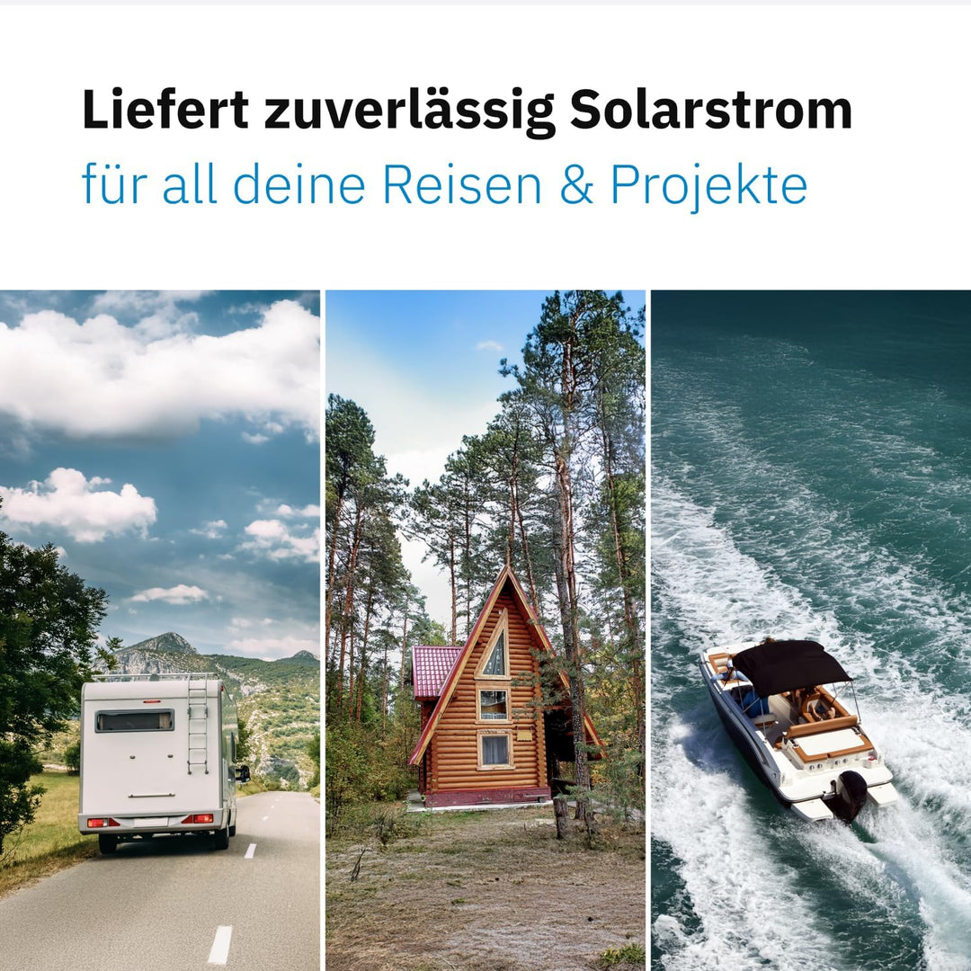 ECTIVE Solarpanel MSP 90 Black - 90W, 4,81A, 32 Zellen, für 12V 24V Batterieladeregler - Monokristal