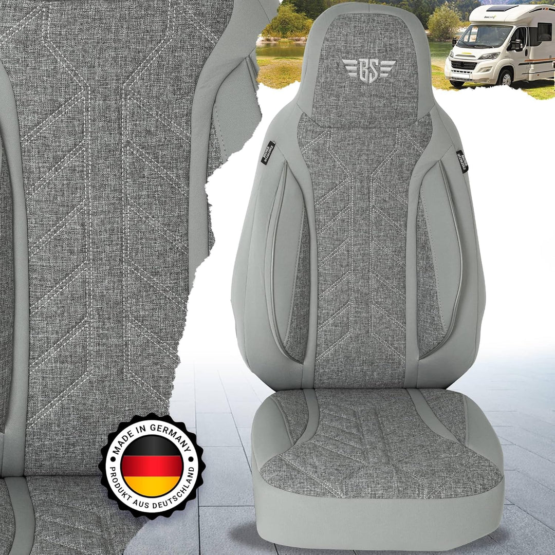 BREMER SITZBEZÜGE Wohnmobil Schonbezüge für FIAT Ducato Jumper Boxer PLKT208 PLKT208 - Grau, PLKT208