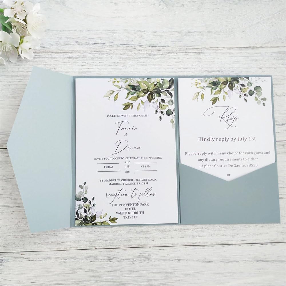 MillaSaw Hochzeitseinladungsbeutel, Seeblau, 25 Stück pro Packung, einfarbig, Seeblau