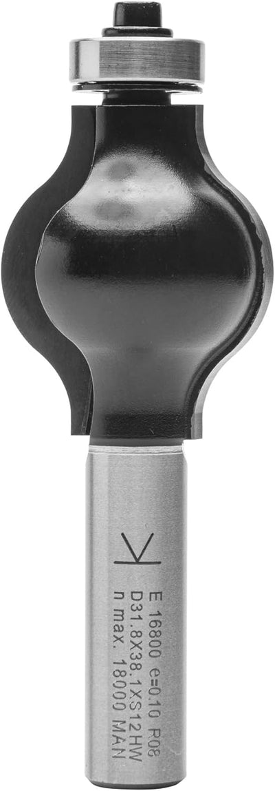 ENT 16800 Handlauf-Fräser Profil 3 HW, Schaft (S) 12 mm, Durchmesser (D) 31,8 mm, NL 38,1 mm, R1 9,5