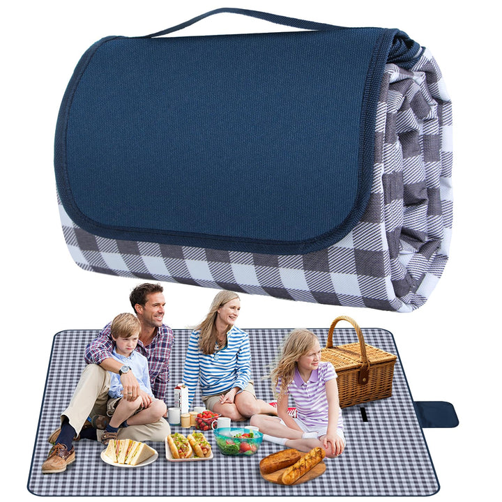 Grosse Picknickdecke Wasserdicht, 200 x 200 cm Picknickmatte, maschinenwaschbar, zusammenklappbar un