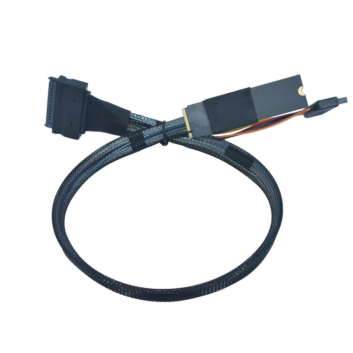 PCIe Gen5 M.2 to U.2 Adapter, M.2 to SFF-8639 U.2 NVMe SSD Kabel mit 15Pin SATA, 50cm