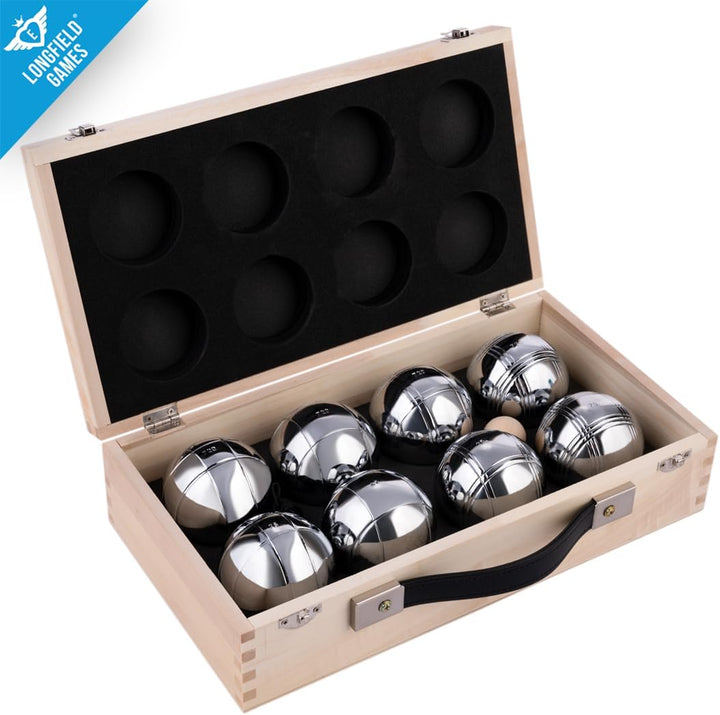 Engelhart - 010206 - Petanque Kugeln Set (8 boulekugel ) Luxus Petanque Spiele - Boules-Set In Holzk