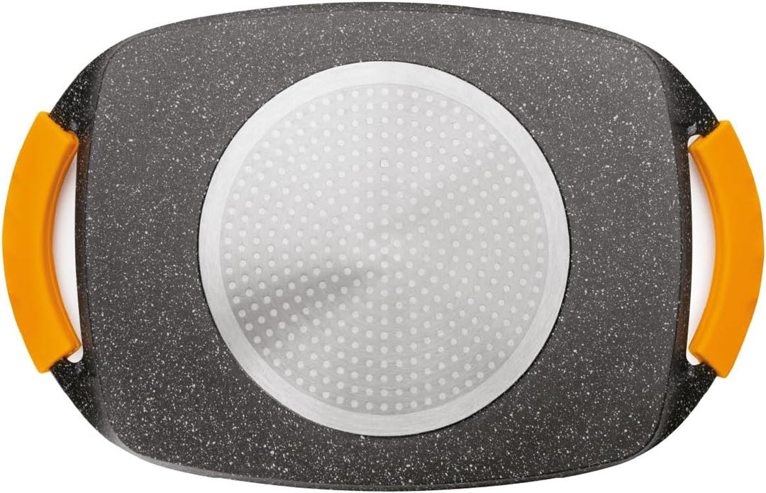 IBILI Grill PLANCHA Basic Stone 47X28,50 cm, Stainless Steel, schwarz/orange, 35 cm 47 x 29 cms, 47
