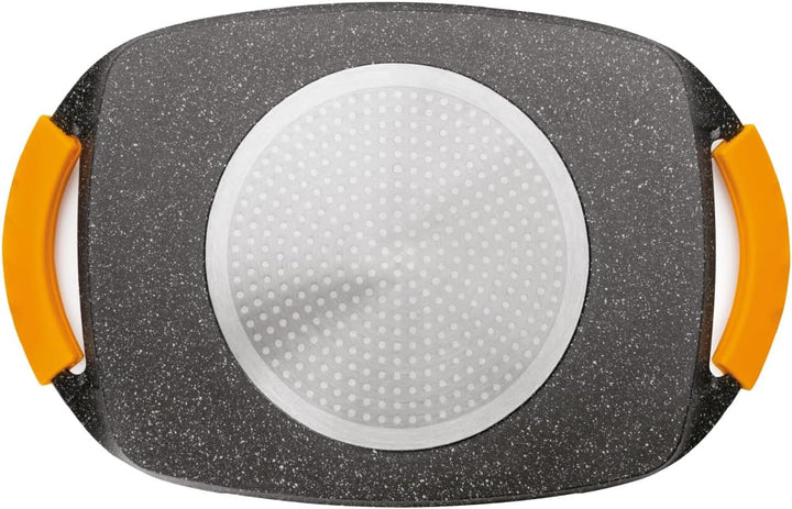 IBILI Grill PLANCHA Basic Stone 47X28,50 cm, Stainless Steel, schwarz/orange, 35 cm 47 x 29 cms, 47