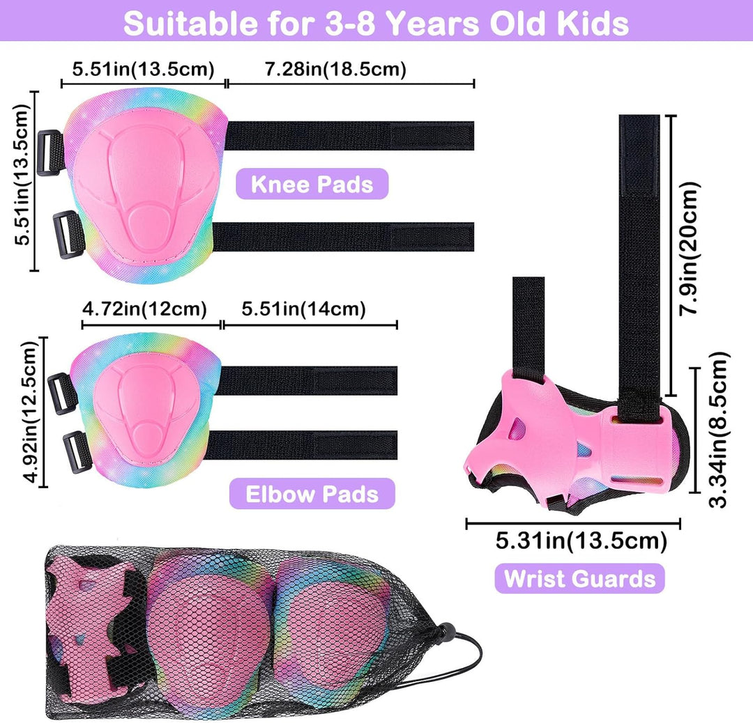 MHJY Knieschoner Kinder Schoner Inliner 6Pcs Protektoren Set Knie und Ellenbogenschützer Handgelenks
