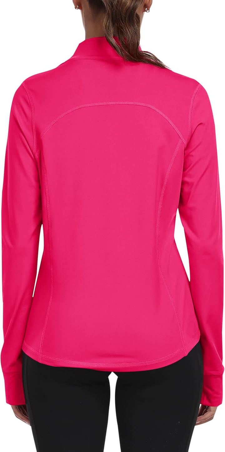 MoFiz Sportjacke Damen Leicht Trainingsjacke Mikrofleece Sweatjacke Wandershirt mit Reissverschluss
