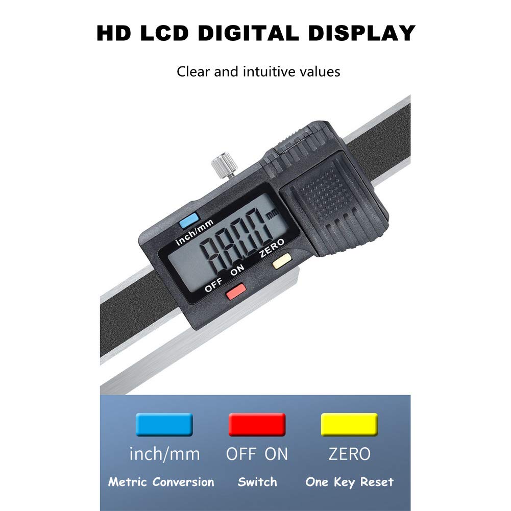 Zunate Digitales Höhenmessgerät, 0-150mm Digital Precision Height Gauge Aperture Tiefenmesser mit Ed