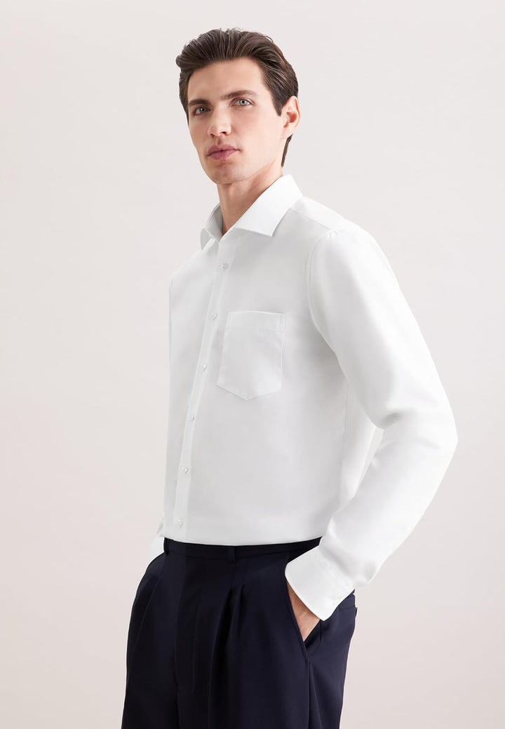 Seidensticker Herren Business-Hemd - Regular Fit - Bügelfrei - Kent-Kragen - extra Langer Arm - 100%