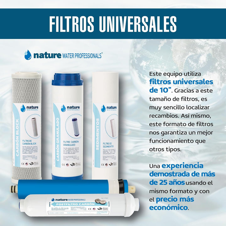 Nature Water Professionals Umkehrosmose-Ausrüstung, 5 Stufen, Kapazität für 6 l, inkl. 75 GPD-Membra