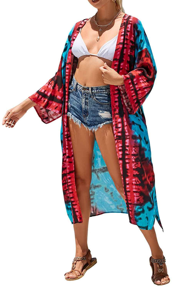 Orshoy Damen Bikini Cover Up Sommer Strand Kimono Cardigan Strandkleid Sommerkleid Leichte Strickjac