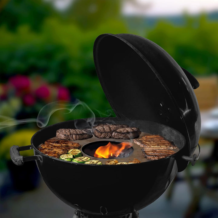 FENNEK Feuerplatte Ø 55 cm für alle 57 cm Kugelgrills wie Weber und co. | Grillring aus 4,0 mm Feink