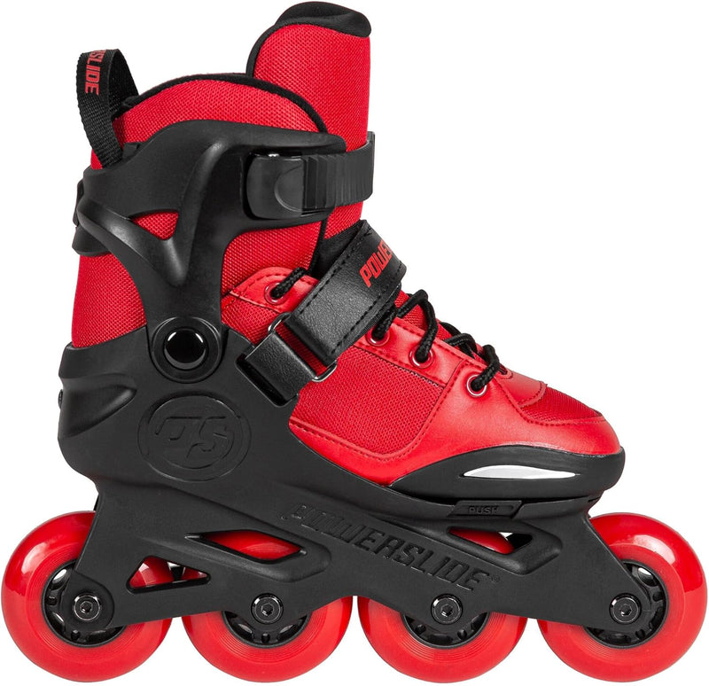 Powerslide Rocket Red, Grösse verstellbar 4-Rollen Kinder Inline Skate, ABEC 7 Kugellager 37-40, 37-