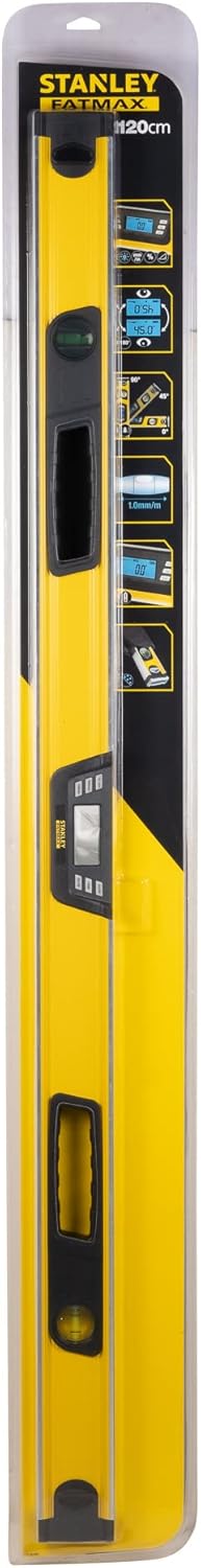 Stanley FatMax digitale Wasserwaage (120 cm, Neigungsmesser, Hohe Messgenauigket und Messbereich, Me