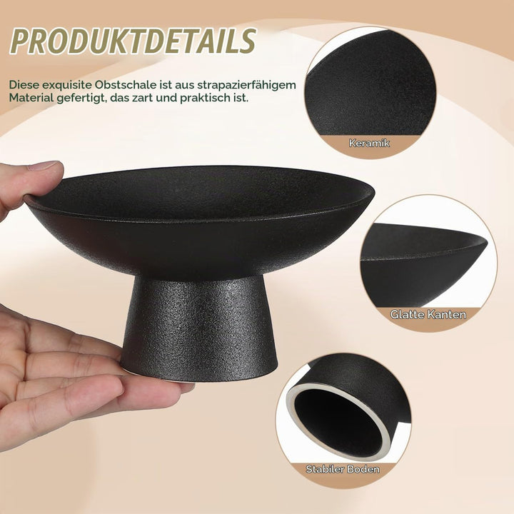 Cabilock Keramik Obstschale Mit Fuss 5.91 Zoll Hohe Etagere Für Küche Snack Dessert Servierplatte Mo