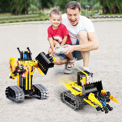 OKKIDY 3 in 1 RC Bagger Roboter Konstruktionsspielzeug Auto, 430 Stück Technik Fernsteuerung Gebäude