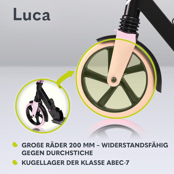 LIONELO Luca Klappbarer Roller für Kinder und Erwachsene bis 100kg Verstellbar und leicht nur 4kg Ro