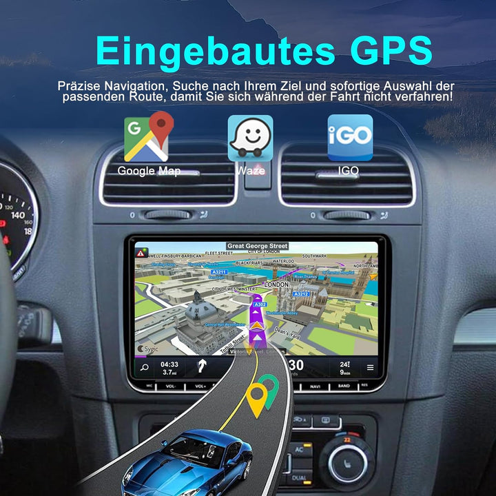 Kovanda Android Autoradio für VW Golf 5 6 Touran Tiguan Skoda Caddy Amarok, 9 Zoll Touchscreen Doppe