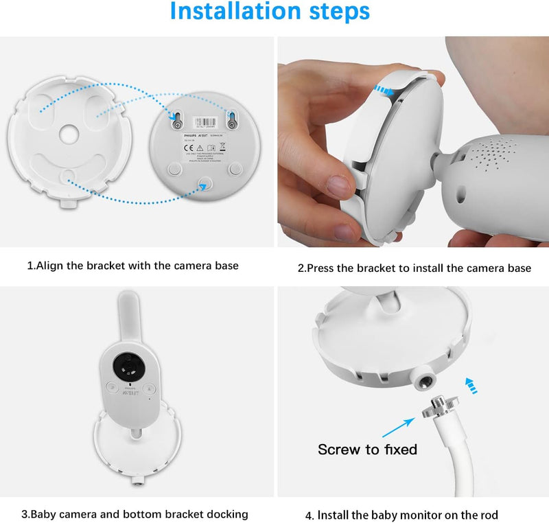 TIUIHU Video Baby Monitor Holder Suitable for Philips Avent Baby Monitor SCD843/26, SCD833/26, SCD63