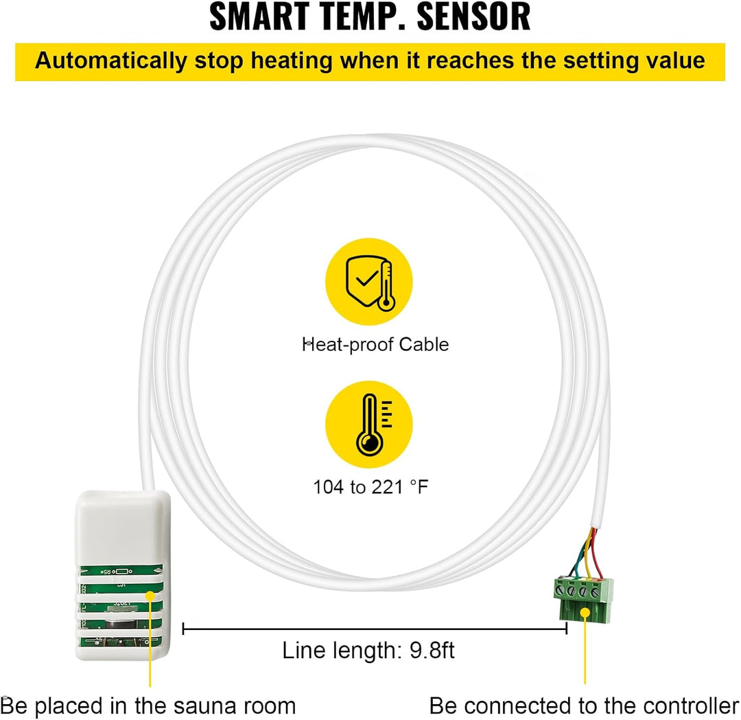 Digitaler Sauna-Steuerung für Saunaofen von 3 bis 9 kW Anzeige digitaler Controller externer Freizei