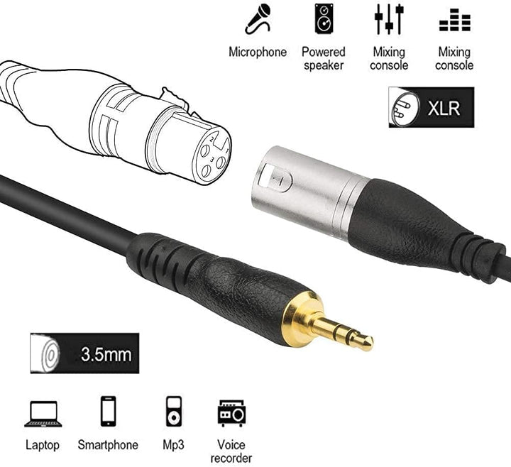 3,5-mm-TRS-Stecker auf Dual-XLR-Buchse, Splitterkabel, 3,5 mm auf 2 XLR-Buchsen, Y-Patchkabel für La