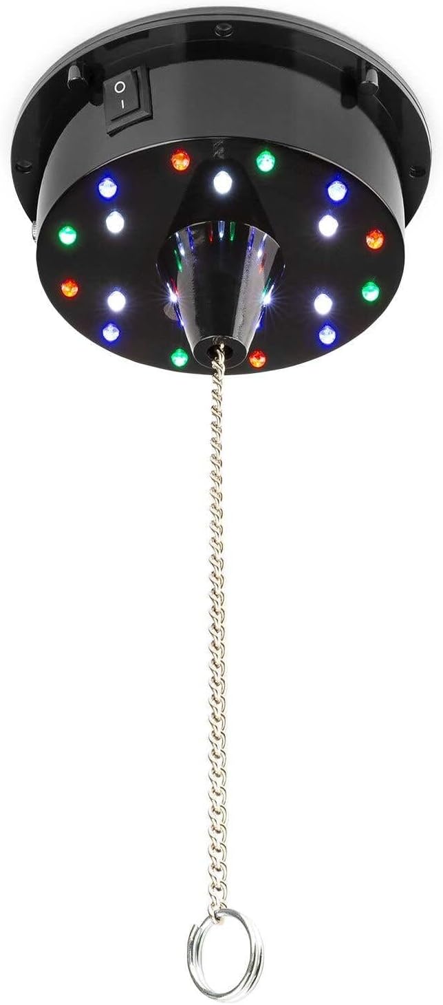 Fuzzix MB20ML - Discokugel mit Motor und LED, 20 cm Diskokugel mit Antrieb, Batterie, Disco Ball, Sp