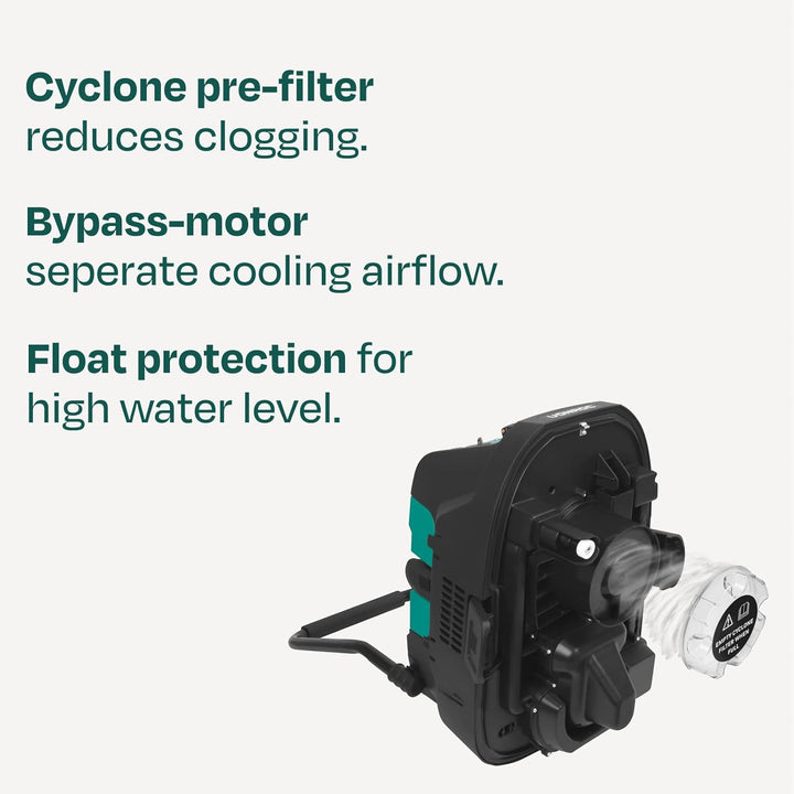 VONROC M-Klasse Nass Trockensauger 1600W 22kPa mit HEPA H14 Filter Auto Pulsreinigung Steckdose 2000