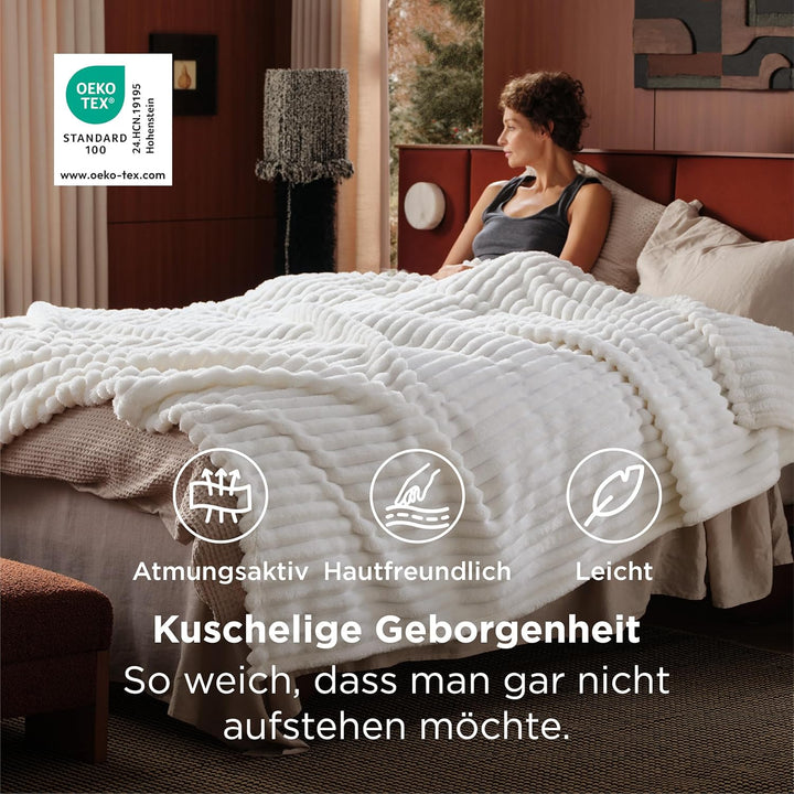 Bedsure Kuscheldecke Flauschig Decke Fleecedecke – Weiche Warme Grobe Korddecke Gemütlicher Sofadeck