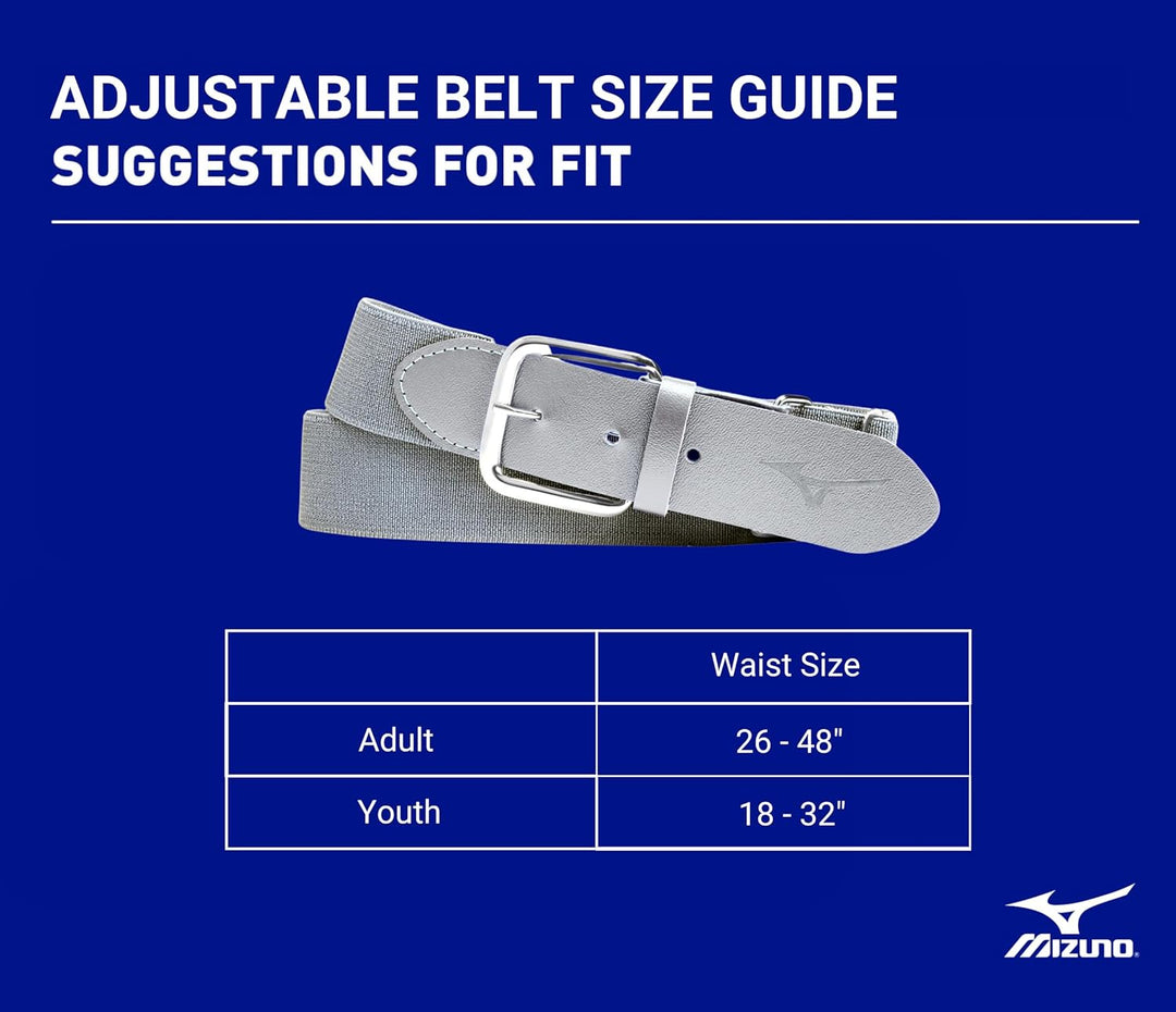 Mizuno Jungen Classic Elastic Belt Gürtel Youth OSFM Anthrazit, Youth OSFM Anthrazit