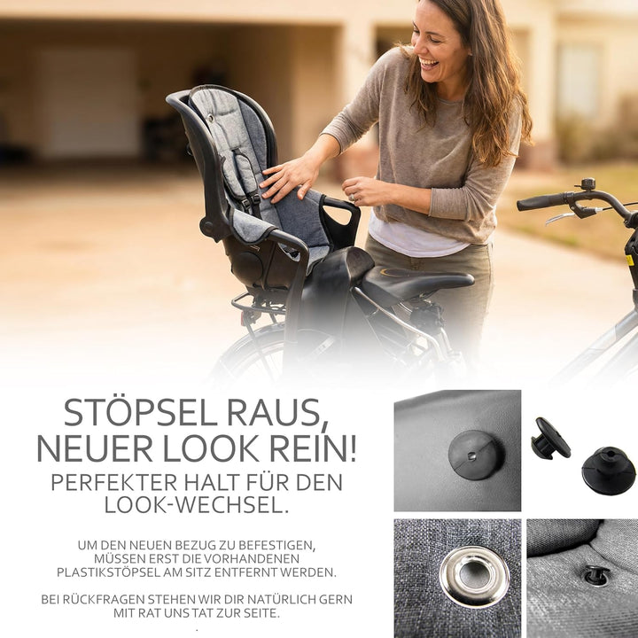 BAMBINIWELT Ersatzbezug Sitzkissen Bezug Auflage für Fahrradsitz kompatibel mit Römer Jockey Sterne